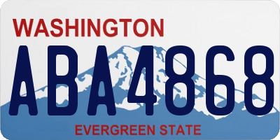 WA license plate ABA4868