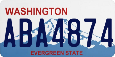 WA license plate ABA4874