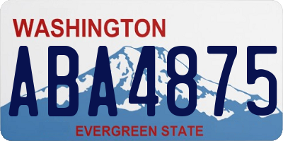 WA license plate ABA4875