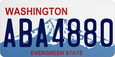 WA license plate ABA4880