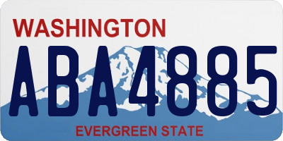 WA license plate ABA4885