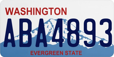 WA license plate ABA4893