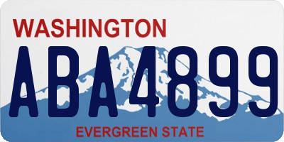 WA license plate ABA4899