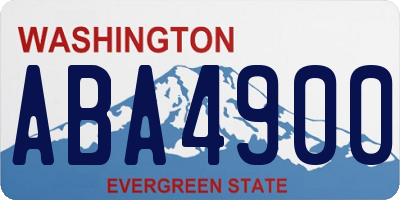 WA license plate ABA4900