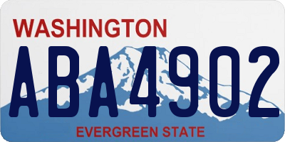 WA license plate ABA4902