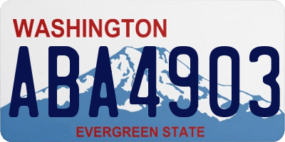 WA license plate ABA4903