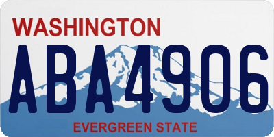 WA license plate ABA4906