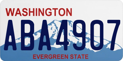 WA license plate ABA4907