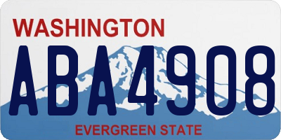 WA license plate ABA4908