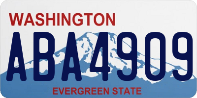 WA license plate ABA4909