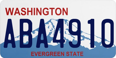 WA license plate ABA4910