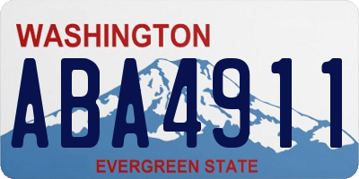 WA license plate ABA4911