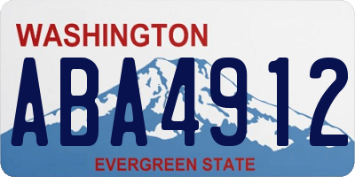 WA license plate ABA4912