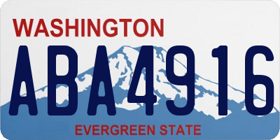 WA license plate ABA4916