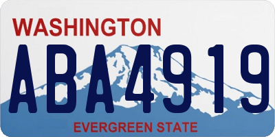 WA license plate ABA4919