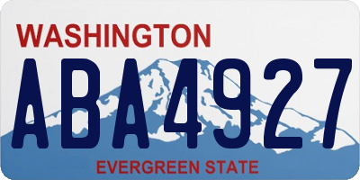 WA license plate ABA4927