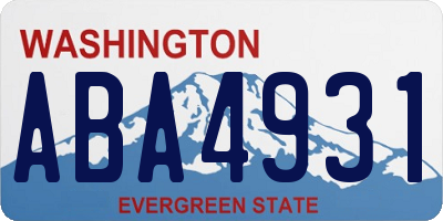 WA license plate ABA4931