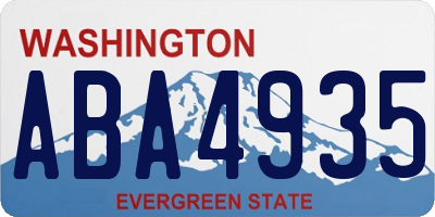 WA license plate ABA4935