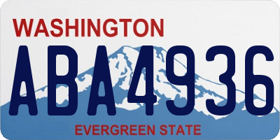 WA license plate ABA4936