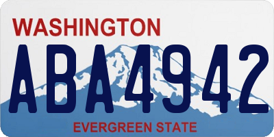 WA license plate ABA4942