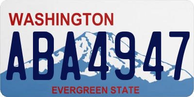 WA license plate ABA4947