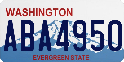 WA license plate ABA4950