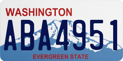 WA license plate ABA4951
