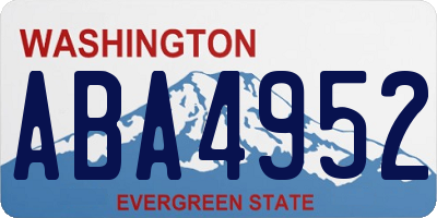 WA license plate ABA4952