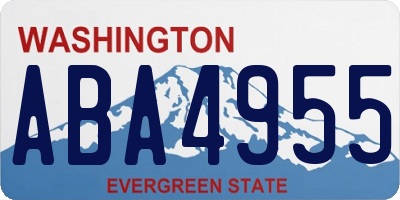 WA license plate ABA4955