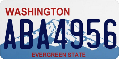 WA license plate ABA4956
