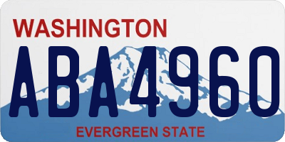 WA license plate ABA4960