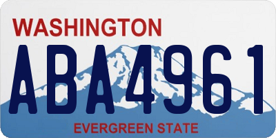 WA license plate ABA4961