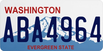 WA license plate ABA4964