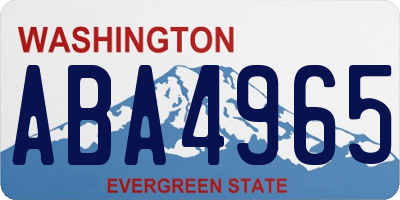 WA license plate ABA4965