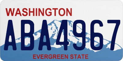 WA license plate ABA4967