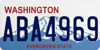 WA license plate ABA4969