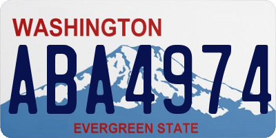 WA license plate ABA4974