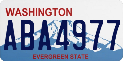 WA license plate ABA4977