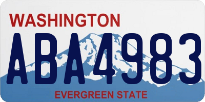 WA license plate ABA4983