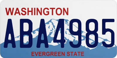 WA license plate ABA4985