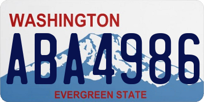 WA license plate ABA4986