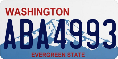 WA license plate ABA4993
