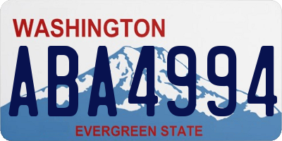 WA license plate ABA4994