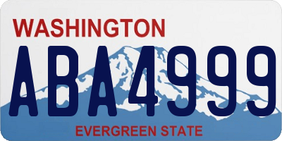WA license plate ABA4999
