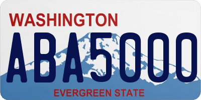 WA license plate ABA5000
