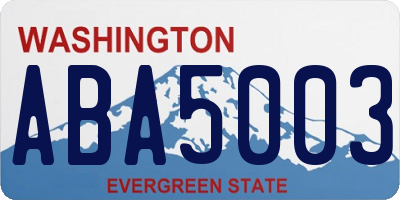 WA license plate ABA5003