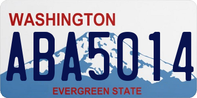 WA license plate ABA5014