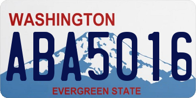 WA license plate ABA5016