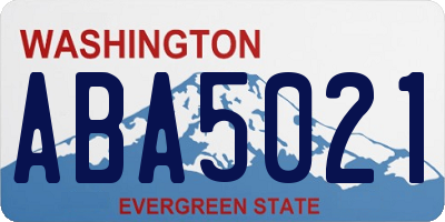 WA license plate ABA5021