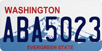 WA license plate ABA5023